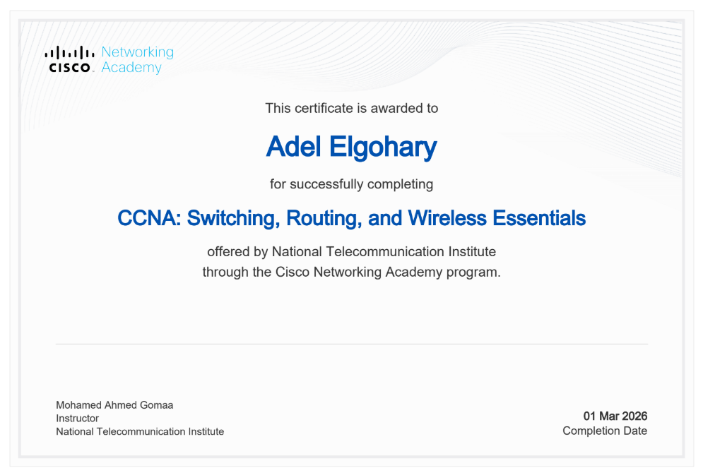 CCNA Switching, Routing and Wireless Essentials