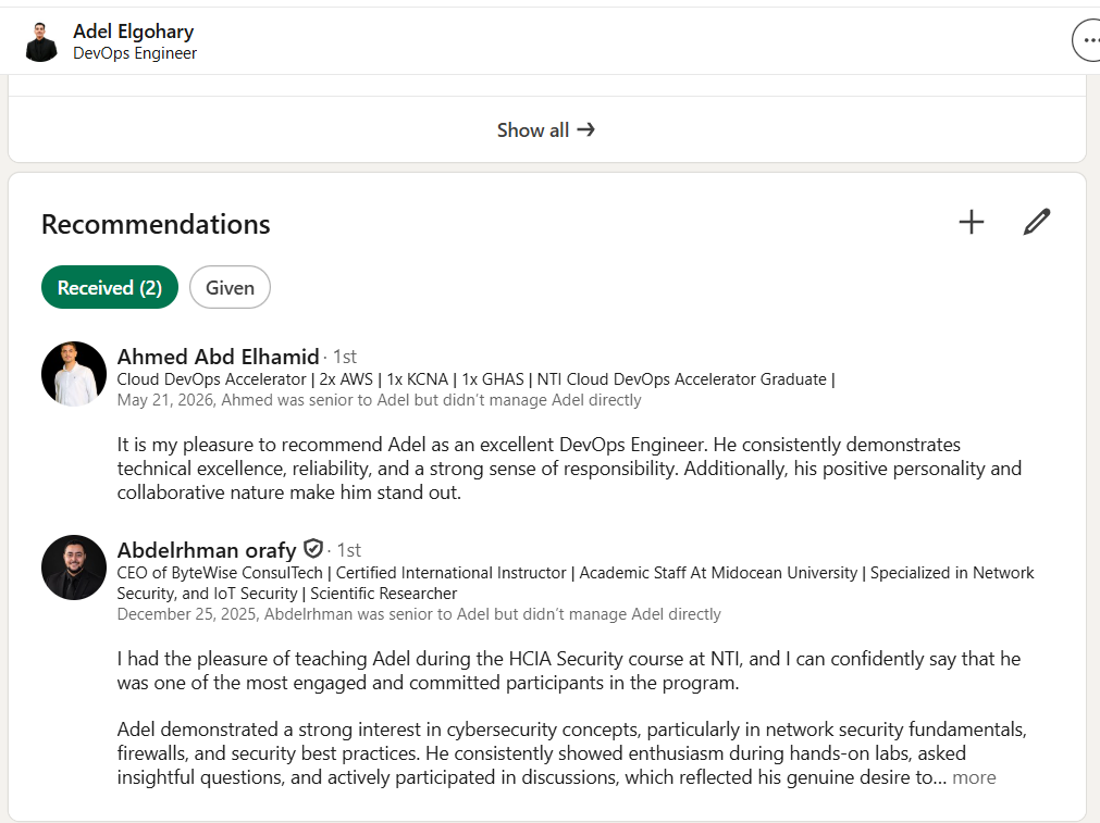 Mentors feedback
