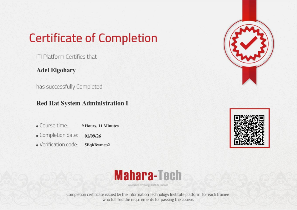Red Hat Admin I — Mahara-Tech