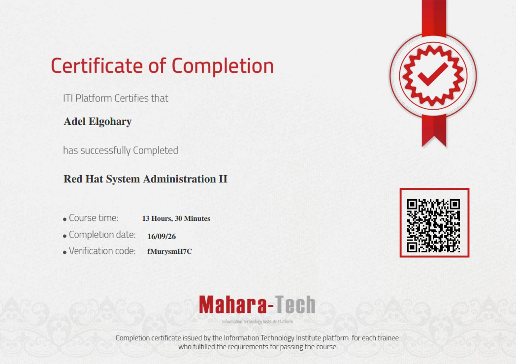 Red Hat Admin II — Mahara-Tech
